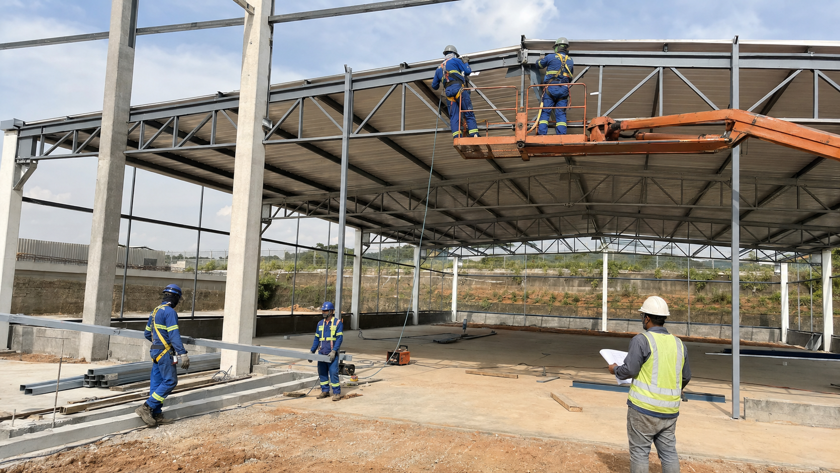 Construção de galpões e infraestrutura — execução 1
