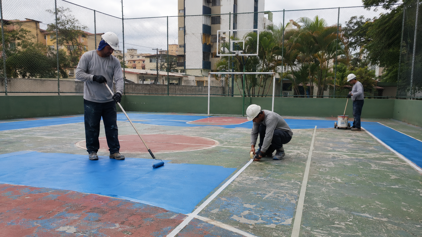Construção e reforma de quadras esportivas — execução 1